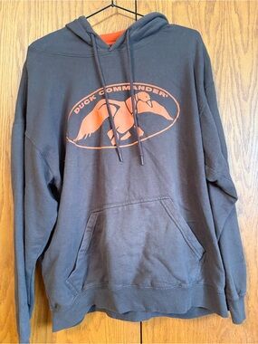 Duck Commander Brown Hoodie with Orange Logo